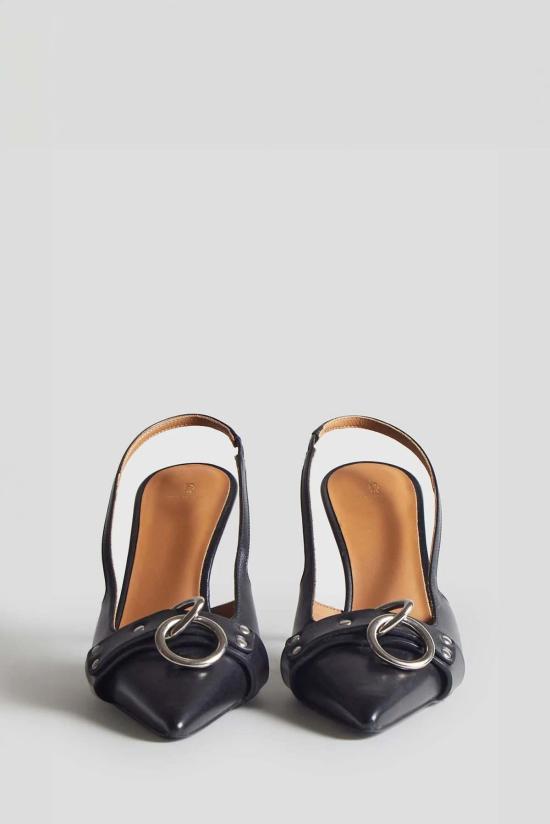  알13 뮬/슬리퍼 R13 슬링백 힐링 샌들 블랙 - R13