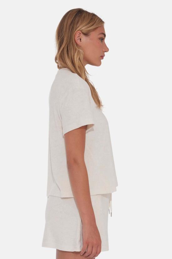  더 타일 클럽 반팔 티셔츠 타일 클럽 노바 테리 티 아이보리 - THE TILE CLUB