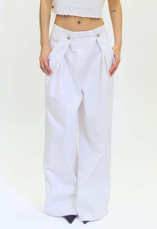  더 엔케이씨 스토어 스트레이트 팬츠 Nkc Burle Deconstructed Pant White - THE NKC STORE
