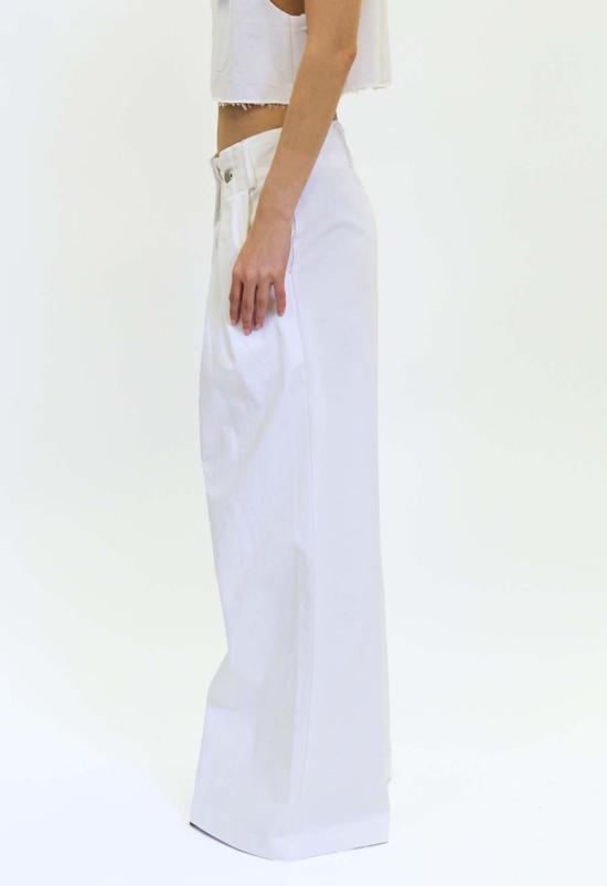  더 엔케이씨 스토어 스트레이트 팬츠 Nkc Burle Deconstructed Pant White - THE NKC STORE