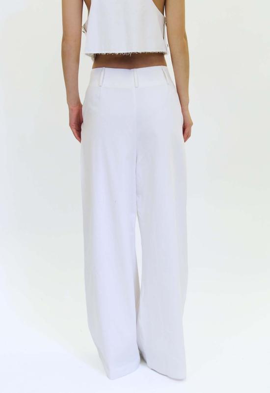  더 엔케이씨 스토어 스트레이트 팬츠 Nkc Burle Deconstructed Pant White - THE NKC STORE