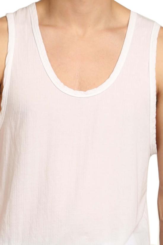  브룸 민소매 티셔츠 V/룸 니트 탱크 화이트 - V::ROOM