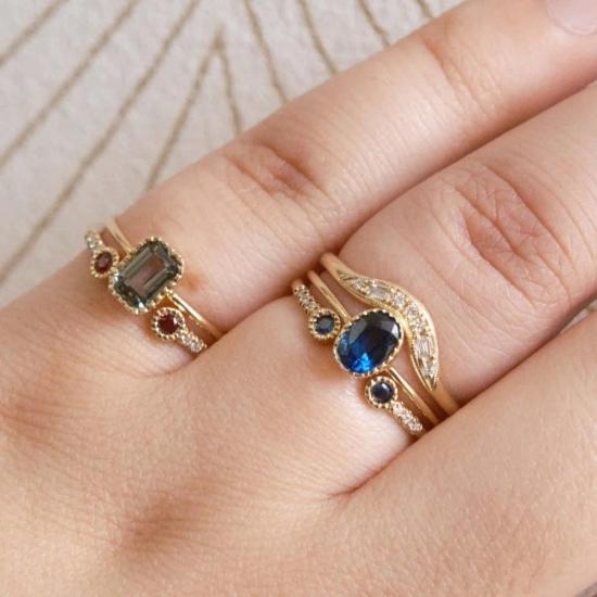  제니 권 디자인스 반지 제니 권, 루비 베젤 이퀼리브리엄 커프 링 디자인 - JENNIE KWON DESIGNS