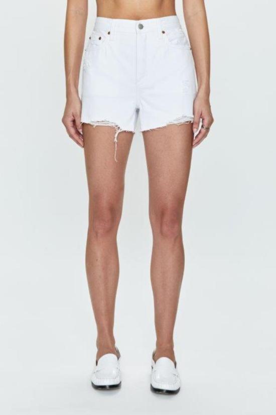  피스톨라 숏팬츠 노바 하이라이즈 릴렉스드 컷오프 화이트 빈티지