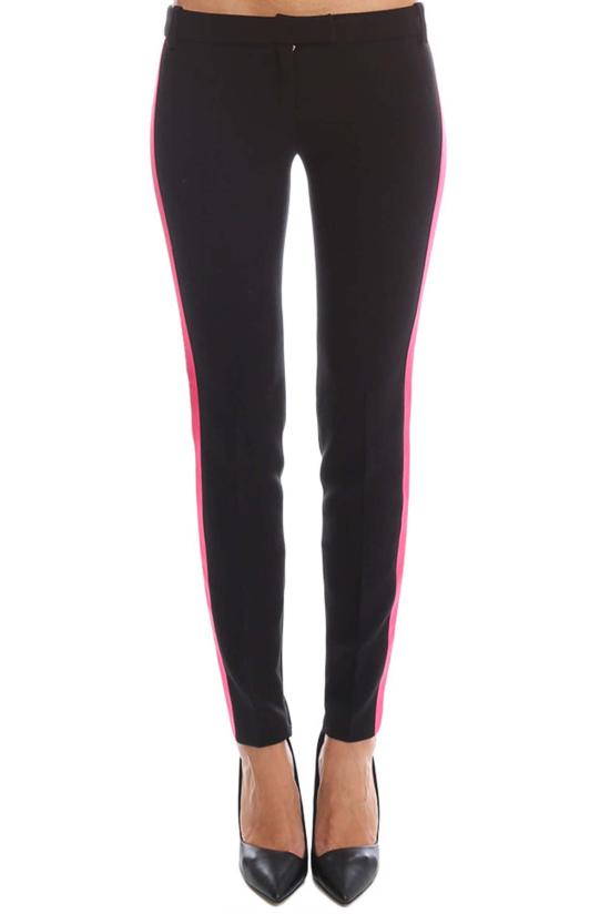  발망 스트레이트 팬츠 피에르  팬츠 블랙/푸시아