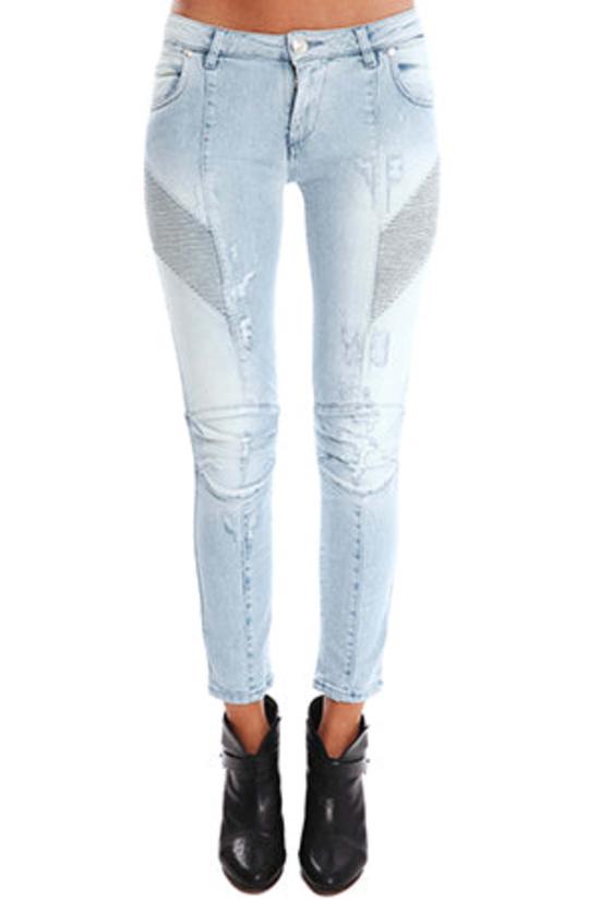  발망 데님 팬츠 피에르  디스트레스드 진 블루