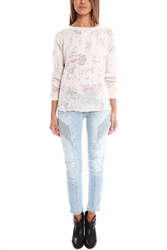  발망 데님 팬츠 피에르  디스트레스드 진 블루 - BALMAIN