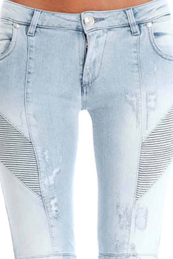  발망 데님 팬츠 피에르  디스트레스드 진 블루 - BALMAIN