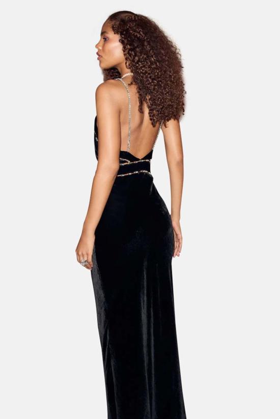  러브쉐이크팬시 롱 원피스 러브 쉑 팬시 코리노 드레스 블랙 - LOVESHACKFANCY