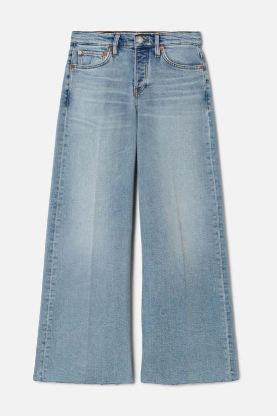  리던 데님 팬츠 Re/Done 언더토우 미드 라이즈 크롭 와이드 레그 언더토우