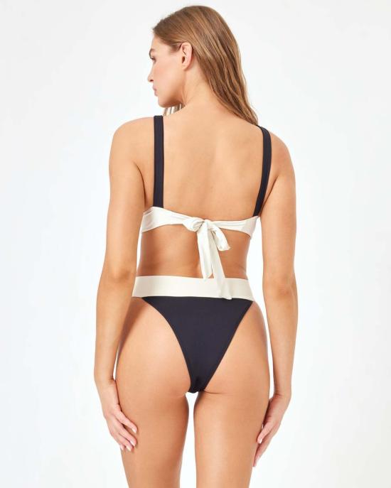  엘스페이스 비키니 수영복 LSpace 롤라 비키니 바텀 블랙/크림 - L SPACE