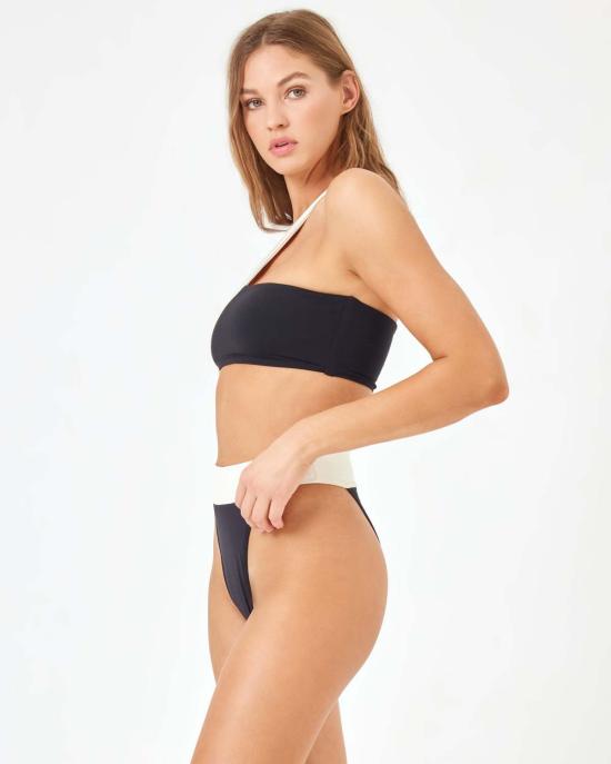  엘스페이스 비키니 수영복 LSpace 롤라 비키니 바텀 블랙/크림 - L SPACE