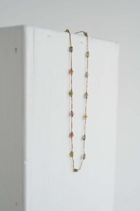  쉐어링 목걸이/팬던트 루피 투르말린 3개 목걸이 베이지/멀티 공유 - SHARING