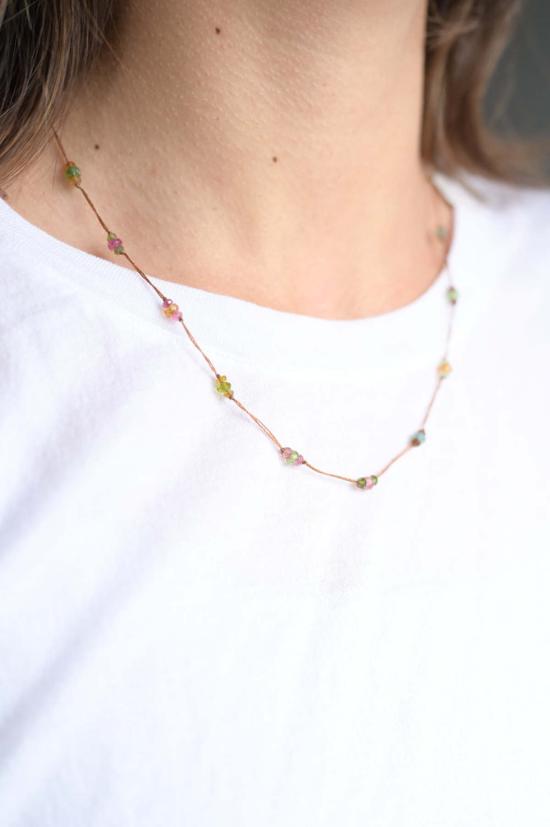  쉐어링 목걸이/팬던트 루피 투르말린 3개 목걸이 베이지/멀티 공유 - SHARING