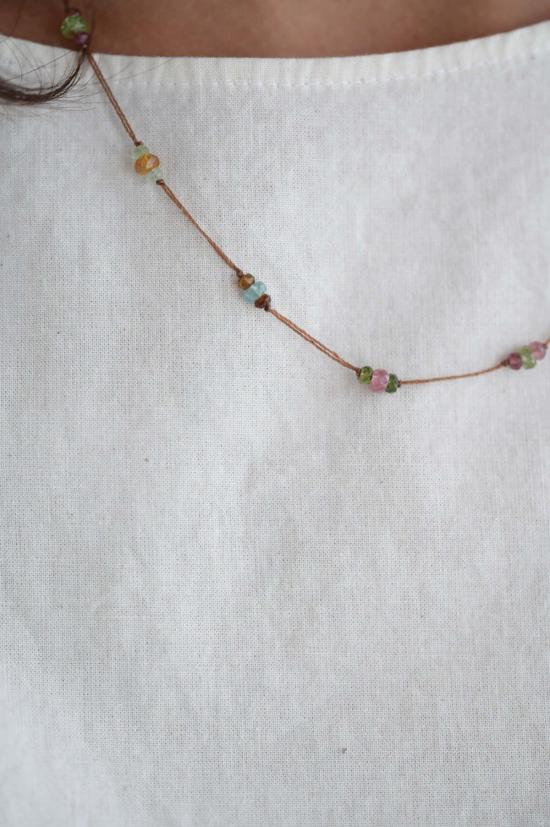  쉐어링 목걸이/팬던트 루피 투르말린 3개 목걸이 베이지/멀티 공유 - SHARING