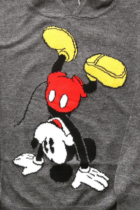  [키즈] 일레븐파리 풀오버 리틀 일레븐 파리 비키 자카드 미키 후드티 다크 그레이 - ELEVENPARIS