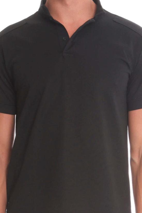  블루&크림 폴로 티셔츠 밀리터리 팝 칼라 폴로 블랙 - BLUE&CREAM