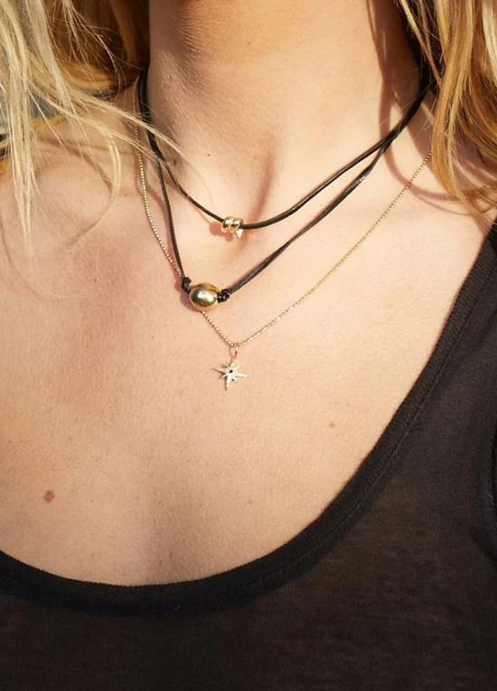  마라 카리조 스칼리세 목걸이/팬던트 마라 노스 스타 펜던트 14K/블랙 다이아몬드 - MARA CARRIZO SCALISE