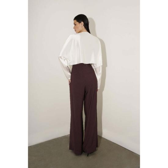  논살란트 레이블 스트레이트 팬츠 논샬런트 라벨 파비 와이드 레그 팬츠 초콜릿 - NONCHALANT LABEL