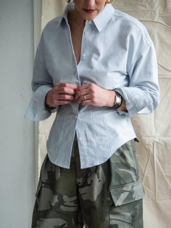  Heather Harlan 셔츠 헤더 할런 웨이스트 옥스포드 버튼 다운 셔츠 - HEATHER HARLAN