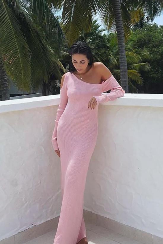  시그니피컨트 아더 숏 원피스 Significant Other 벨 니트 드레스 라이트 머스크 - SIGNIFICANT OTHER