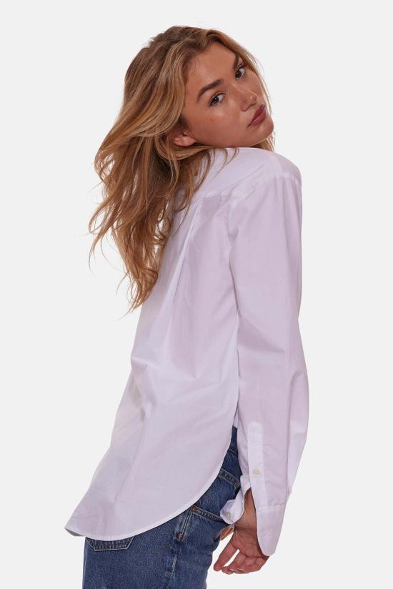  블루&크림 셔츠 포피 버튼다운 팝린 셔츠 화이트 - BLUE&CREAM