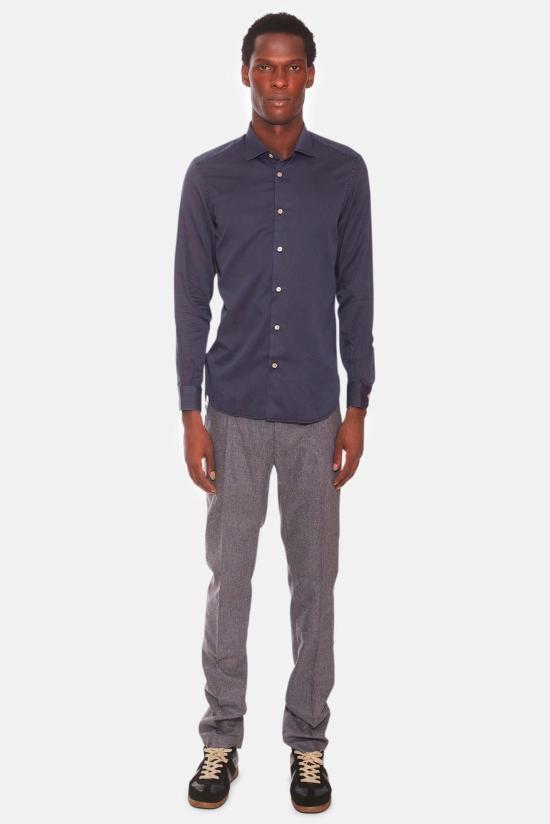  볼리올리 긴팔 셔츠 Boglioli 가먼트 다이드 텐셀  워시드 네이비 - BOGLIOLI