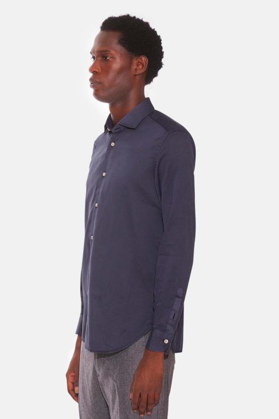  볼리올리 긴팔 셔츠 Boglioli 가먼트 다이드 텐셀  워시드 네이비 - BOGLIOLI