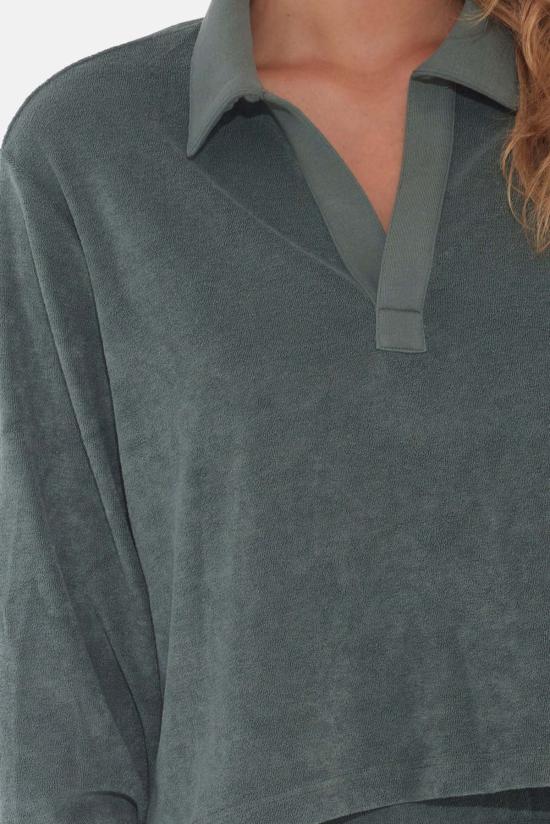  The Tile Club 후드 티셔츠 타일 클럽 찰리 크롭 테리 폴로 그린 - THE TILE CLUB