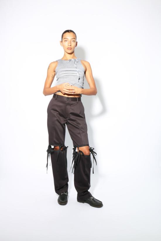  Banzo 스트레이트 팬츠 반조 타이 팬츠 블랙 - OTHER BRANDS