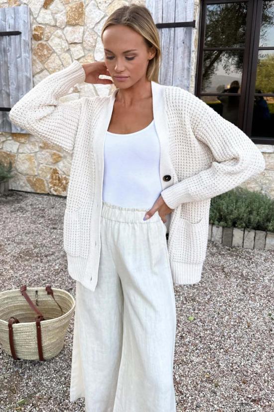  에머슨 프라이 스트레이트 팬츠 리넨 풀온 팬츠 아틱 울프 - EMERSON FRY