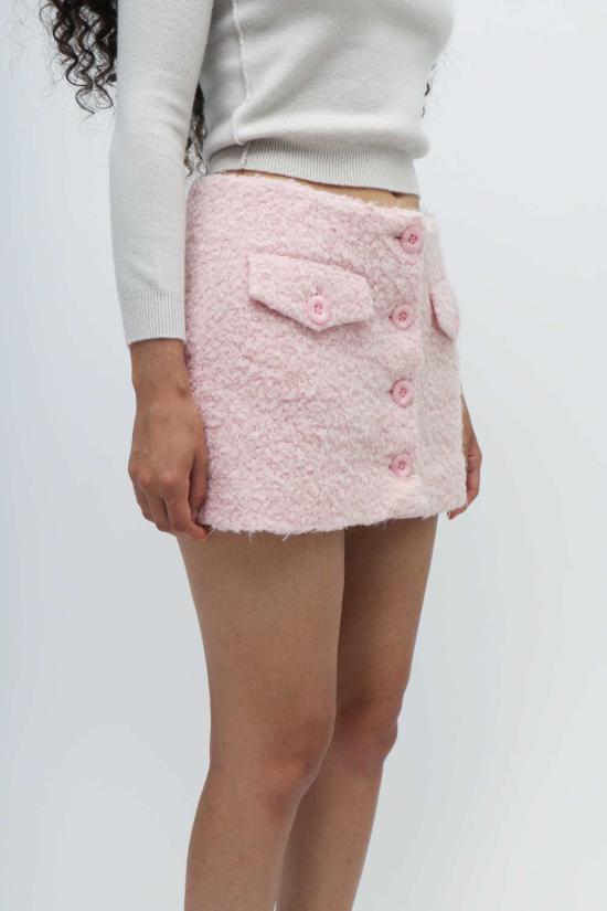  유한왕 숏 스커트 푹신푹신 미니스커트 핑크 - YUHAN WANG