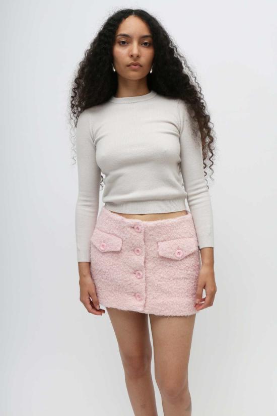  유한왕 숏 스커트 푹신푹신 미니스커트 핑크 - YUHAN WANG