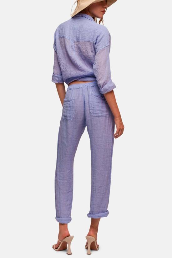  선데이 세인트 트로페즈 스트레이트 팬츠 선데이 생트로페 커맨도 리넨 팬츠 라벤더 - SUNDAY SAINT-TROPEZ