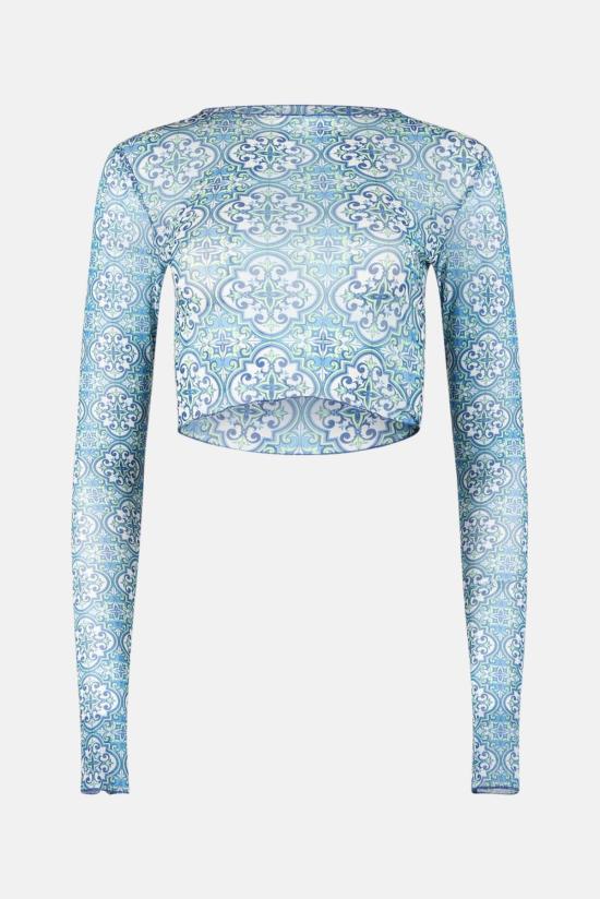  알티에이 긴팔 티셔츠 Rt A 토마스 탑 라임 아줄레 - RTA