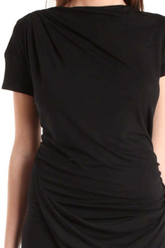  Aminaka Wilmont 숏 원피스 아미나카 윌몬트 반팔 드레이프 드레스 블랙 - OTHER BRANDS