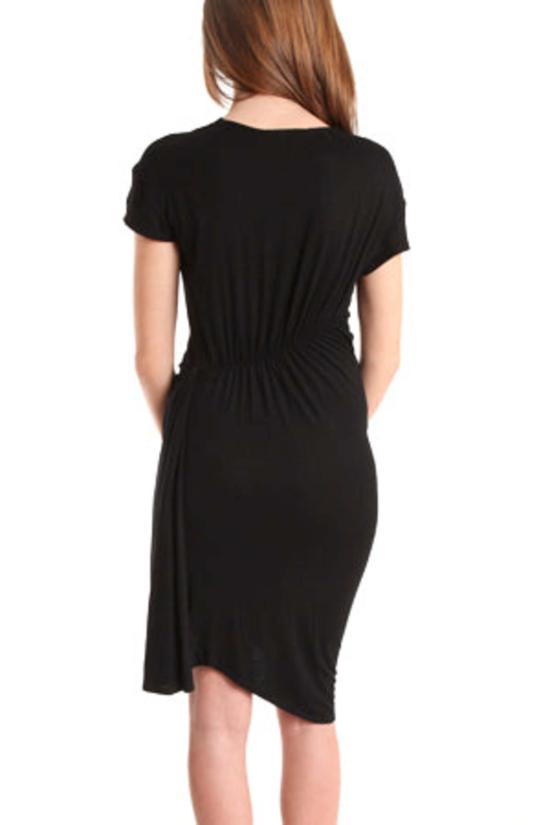  Aminaka Wilmont 숏 원피스 아미나카 윌몬트 반팔 드레이프 드레스 블랙 - OTHER BRANDS