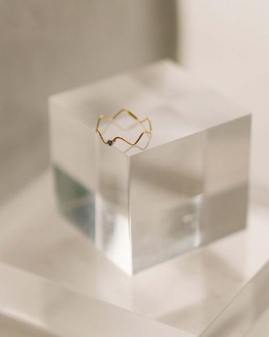  Ritique 반지 리티크 웨이브 다이아몬드 링 18k 옐로우 골드 - OTHER BRANDS