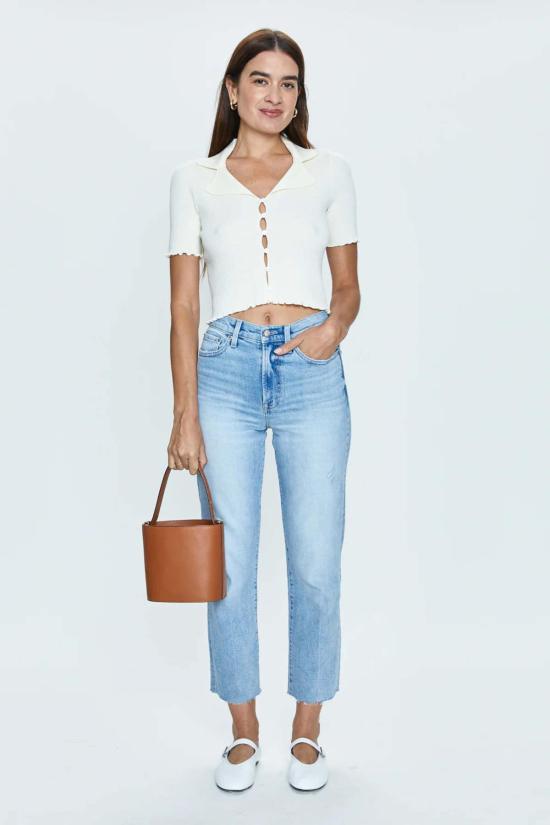  피스톨라 데님 팬츠 찰리 하이 라이즈 클래식 스트레이트 샬레 빈티지 - PISTOLA