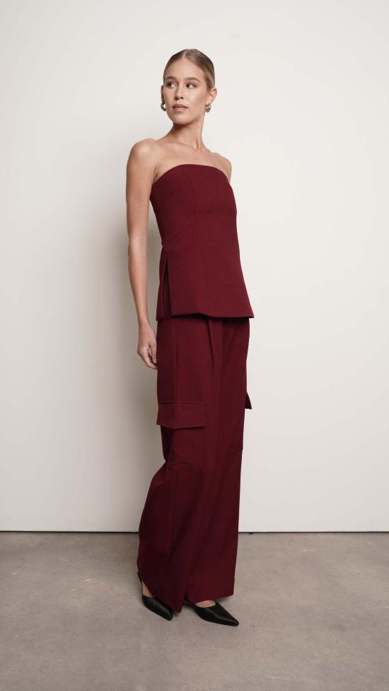  파렌테지 스트레이트 팬츠 파이퍼 팬츠 버건디 - PARENTEZI