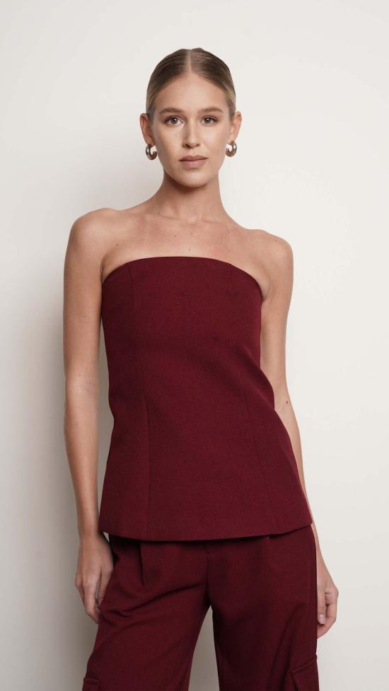  파렌테지 스트레이트 팬츠 파이퍼 팬츠 버건디 - PARENTEZI