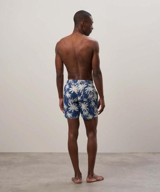  하트포드 스윔팬츠 수영 네이비 팜 트리 프린트 - HARTFORD
