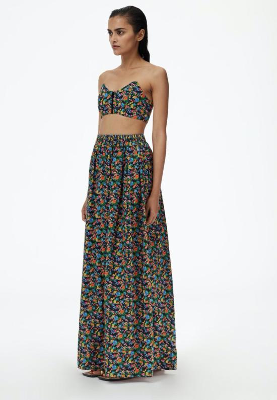  티비 민소매 티셔츠 사빈 플로럴 브랄렛 블랙 플로럴 - TIBI