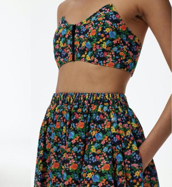  티비 민소매 티셔츠 사빈 플로럴 브랄렛 블랙 플로럴 - TIBI