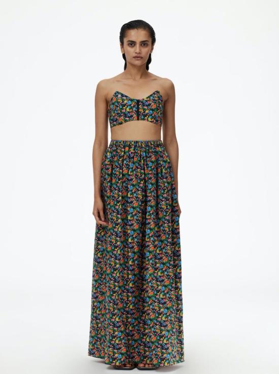  티비 민소매 티셔츠 사빈 플로럴 브랄렛 블랙 플로럴 - TIBI