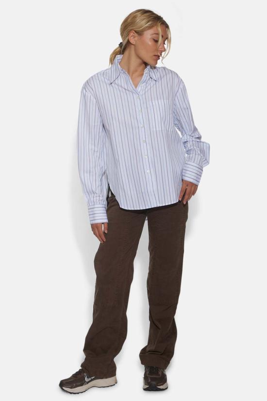  더 타일 클럽 셔츠 타일 클럽 릴리 팝린 보이프렌드 셔츠 멀티 스트라이프 - THE TILE CLUB