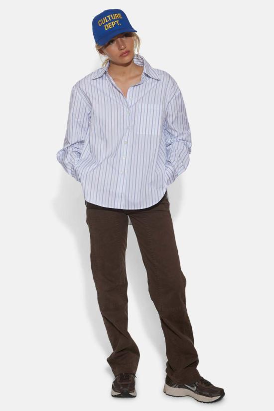  더 타일 클럽 셔츠 타일 클럽 릴리 팝린 보이프렌드 셔츠 멀티 스트라이프 - THE TILE CLUB