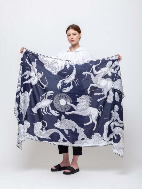  이누이 에디션 머플러/스카프 이노우이 에디션 에톨레 100 점성술 다크 블루 - INOUI EDITION