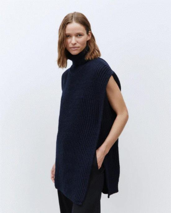  알리지 베스트 Alysi Maxi Vest Sweater Night