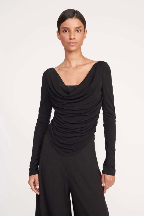  스타우드 긴팔 티셔츠 솔라나 탑 블랙